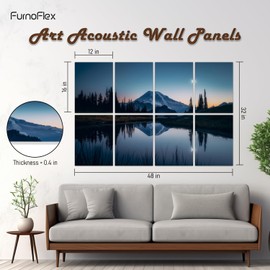 FurnoFlexArt Acoustic Panels Tiles Decorative Room Sound Proof Foam Absorbing Panels Noise Dampening Canceling Reducing Blocker for Walls (Mountain Mirror)