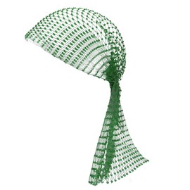 Hollow Chainmail Headpiece, 90cm Stretch Mesh Headwear with Rhinestone Look, Hair Jewellery for Women, Boho Gypsy Head Scarf Inspired Accessory, Green