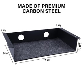 Patioer Under Desk Storage Shelf, Steel Under Desk Tray Mountable Add-On Shelf for Table Office Desk, Large (Pack of 2)