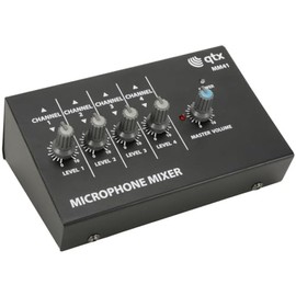 qtx MM41 Mini Microphone Mixers | 4 Channel,Black