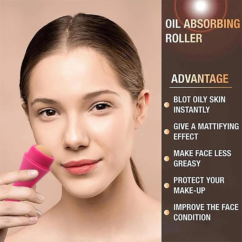 Portable Oil Absorbing Volcanic Face Roller Shrink Pores Oil Control