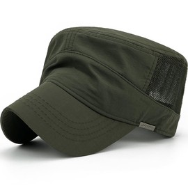 Rayna Fashion womens Quick Dry Cadet Army Waterproof Military Flat Top Baseball Dad Sun Outdoor Sports Cap, Green, X-Large