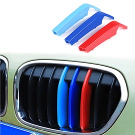 3PCS Car Grille Insert Trims, Decorative Car Front Grill Mesh Trim, M-Colored Tri Grille Insert Trims Strips, ABS Snap-on Front Grill Trim for 2020-2021 G20 G28 3 Series 8-Beam Grille