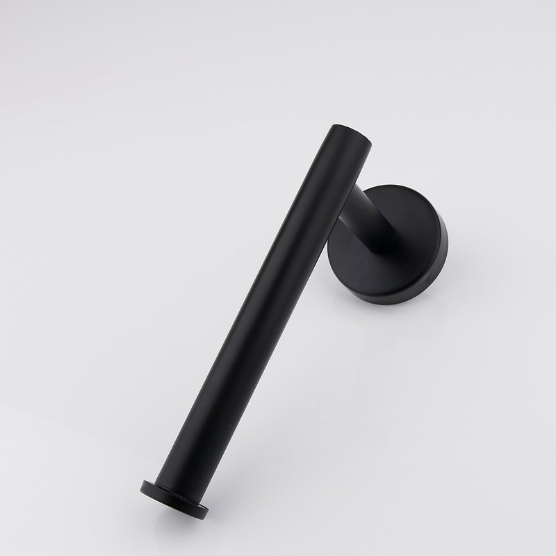 Black Towel Holder 2 Set - Towel Ring & Toilet