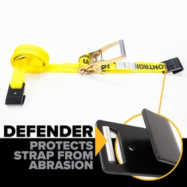 US Cargo Control Flat Hook Ratchet Strap 2 Inch x 50 Foot, 10,000 LBS Break Strength, Hay Hauling Straps, Heavy Duty Tie Downs for Flatbed Trailer or Truck, Secure Hay Balers