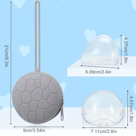 Nuanchu 4 Pieces Pacifier Holder Case Set 2 Silicone Portable Pacifier Case Cover Pouch for Diaper Bag with 2 Transparent BPA Free Pacifier Storage Container Box(Gray, Army Green)