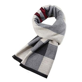 Ueither Men's Soft and Cosy Tartan Check Scarf Long Warm Lightweight Winter Scarf Scarves (180cm x 30cm, Color 1)