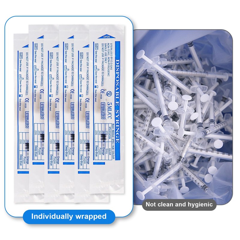 12pcs 5ml Syringe with Luer Plastic Syringe Cannula Syringe Set