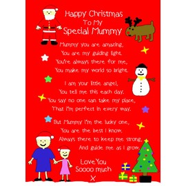 from The Kids Christmas Verse Poem Greeting Card (Special Mummy, from Daughter) - Special Animal Xmas Card for Her Kids