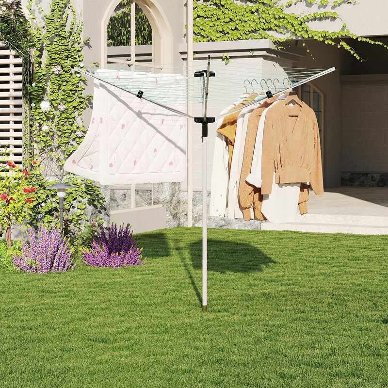 FWTRMRC Outdoor Umbrella Drying Rack 165 Feet Umbrella Clothesline with