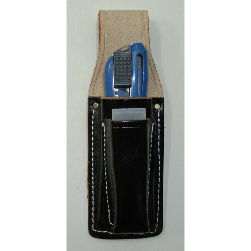 KOZUCHI SI-08 Black Floor Leather Cutter Case with Replacement Blade