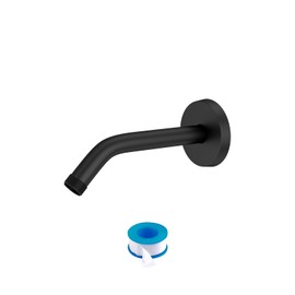 Lordear Black Shower Arm 6 Inch T304 Stainless Steel Shower Head Extension Arm, Long Shower Extender Arm with Flange,Shower Head Pipe