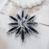 Black Rhinestone Large Flower Cocktail Statement Ring for Women Elegant
