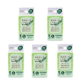Wise Cellulose KZ-136 Kitchen Sponge, GR 5 Pieces, Made in Japan, Easy to Dry, Antibacterial, Simple, Eco