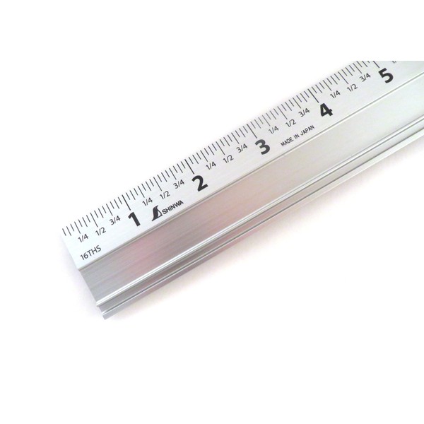 Shinwa 24" Extruded Aluminum Cutting Rule Ruler Gauge with Non slip rubber Backing 33295