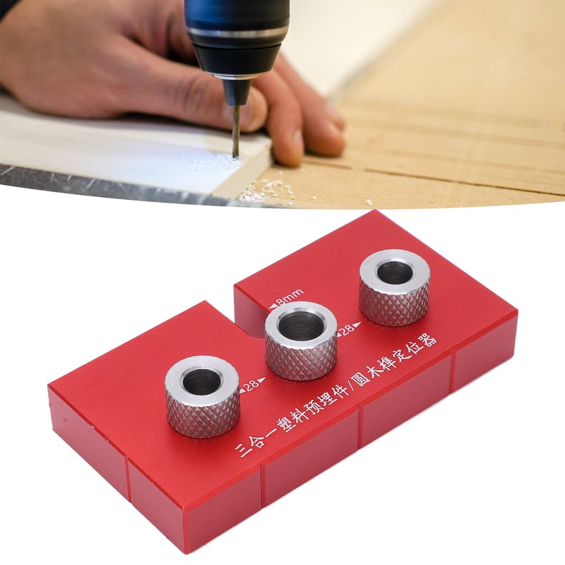 Wood Doweling Jig Drill Guide 3 in 1 Locator Hole