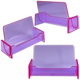 Beauticom 1pc HQ Acrylic Plastic Business Name Card Holder Display Stand (CLEAR PURPLE)