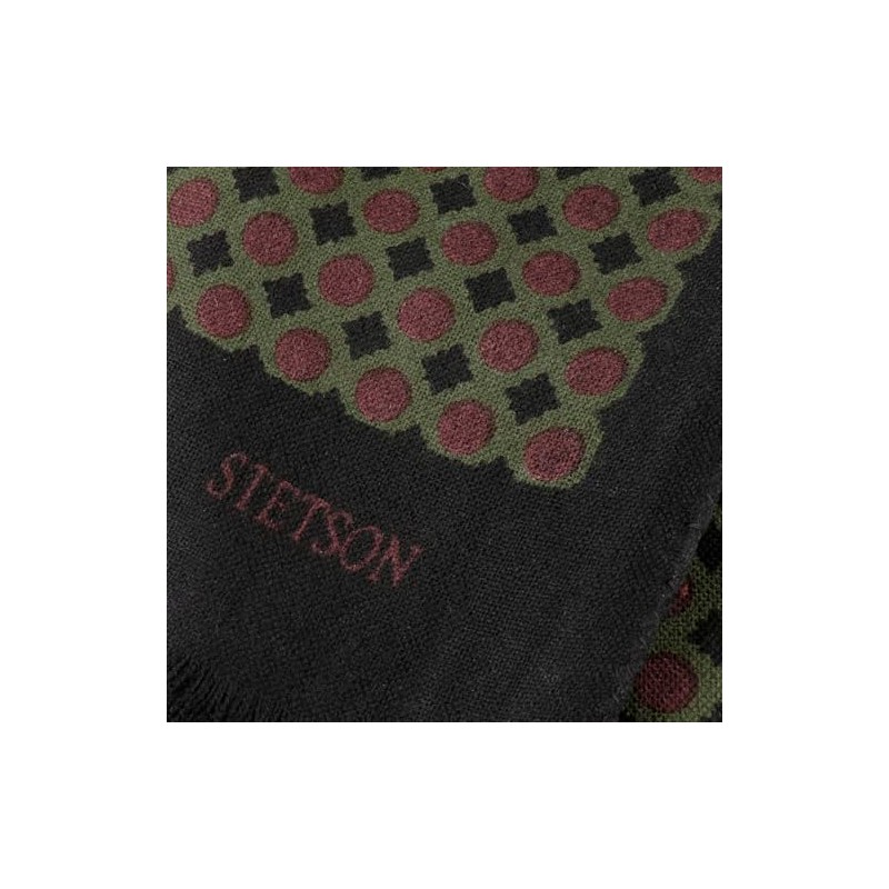 Stetson Allover Dots Wool Scarf Men's with Fringes Autumn Winter