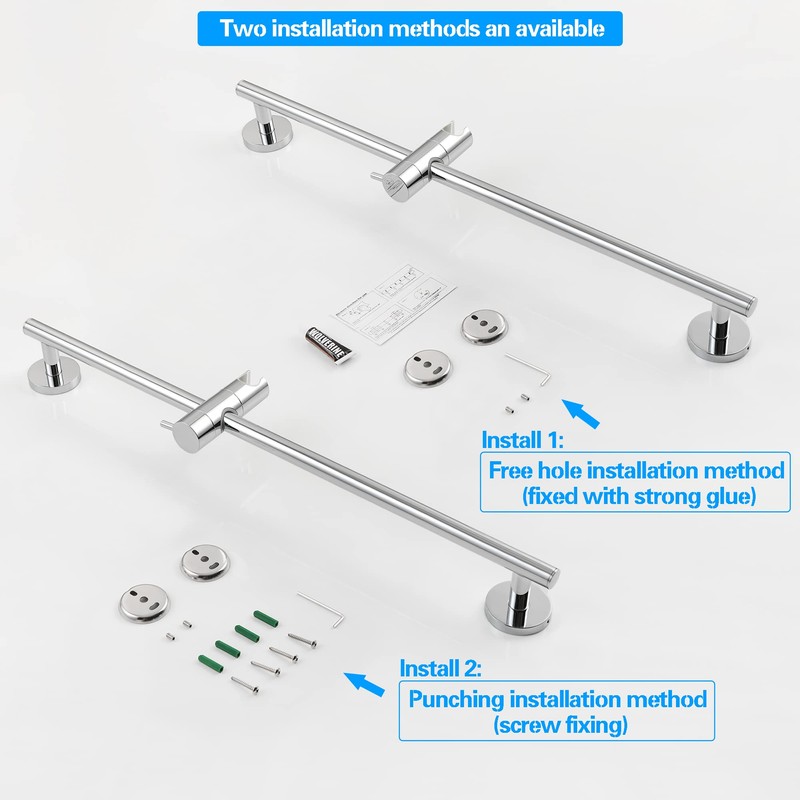 SKOWLL Shower Slide Bar with Adjustable Handheld Shower Head Holder