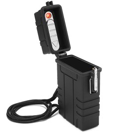 Waterproof Case with USB Rechargeable Electric Lighter, Airtight Holder Case for Whole Package 20pcs 84mm Size, Match Seal Storage Dry Box, EDC Survival Container for Fishing Kit, Camping