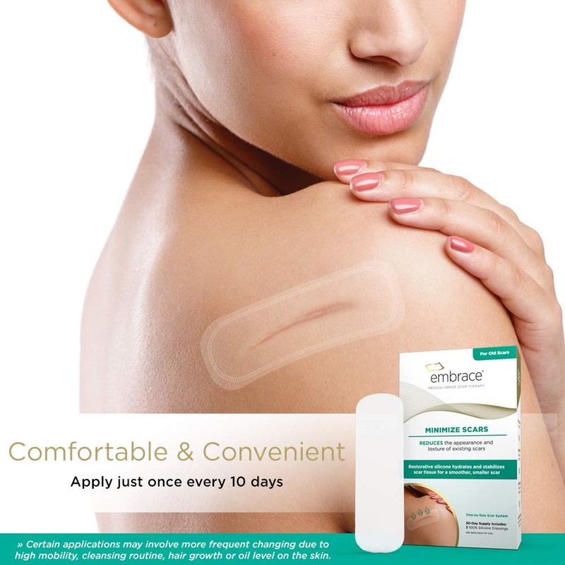 Embrace Minimize for Old Scars, Medical-Grade Silicone Scar Sheets for