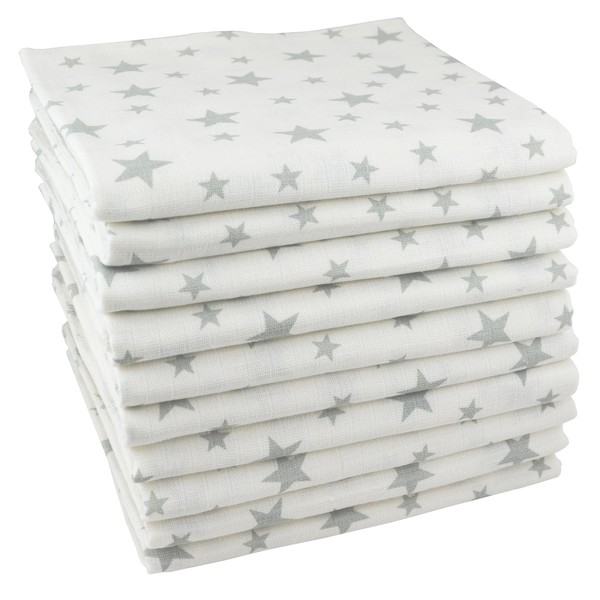 Spit-Up Muslin Cloths, Baby Nappies, Cotton, 80 x 70 cm,