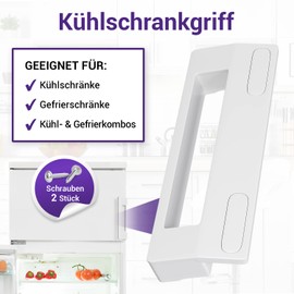 Vioks.pro Universal Fridge Handle 187 mm for 90-172 mm Sand, Freezer Handle & Set Door Handle Fridge with 2 Door Handle Screws