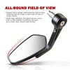 MZS Bar End Mirrors, 7/8 Universal Motorcycle Rear View Mirror