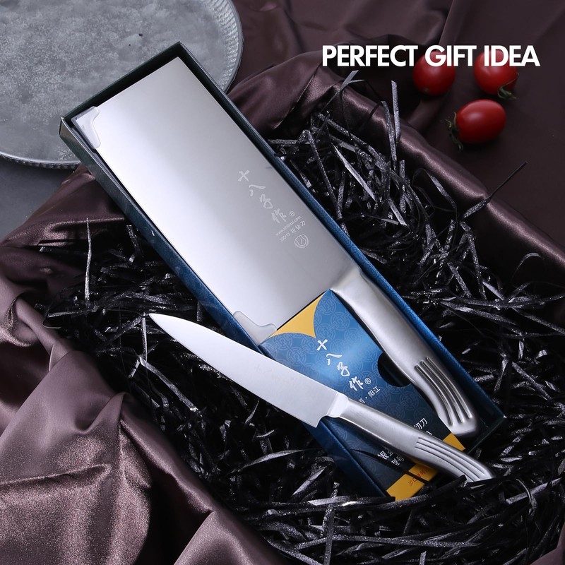 SHI BA ZI ZUO Meat Cleaver Set, 2PCS Professional Butcher
