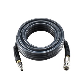 aunstarwei PVC Reinforced Air Compressor Hose Grey with 1/4" Europe Steel Quick Coupler and Plug Fittings, 10m Length