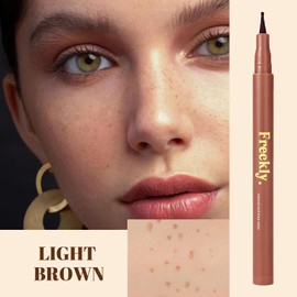 Waterproof Felt Tip Freckle Stamp – Natural, Realistic Faux Freckles with Felt Tip Applicator. Quick-Drying, Long-Lasting, Skin-Friendly Makeup for Effortless Freckle Looks (Light Brown)