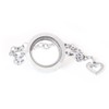 BG247 Floating Locket (Silver No Stone Dangling Charm Circle Bracelet)