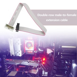 YINETTECH 2Pcs 10 Pins IDC Extension Cable IDC Extension Jumper Connector Male to Female IDC Extension Cable 2.54mm Pitch Double Row Flat Ribbon Cable