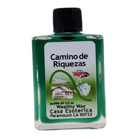 Wealth Way Oil (Camino de Riquezas Aceite) Spiritual Anointing Oil by CASA ESOTERICA MAGICK SPACE - Financial Success - Attract Abundance & Prosperity into Your Life-0.5 FL OZ (12 Pack)