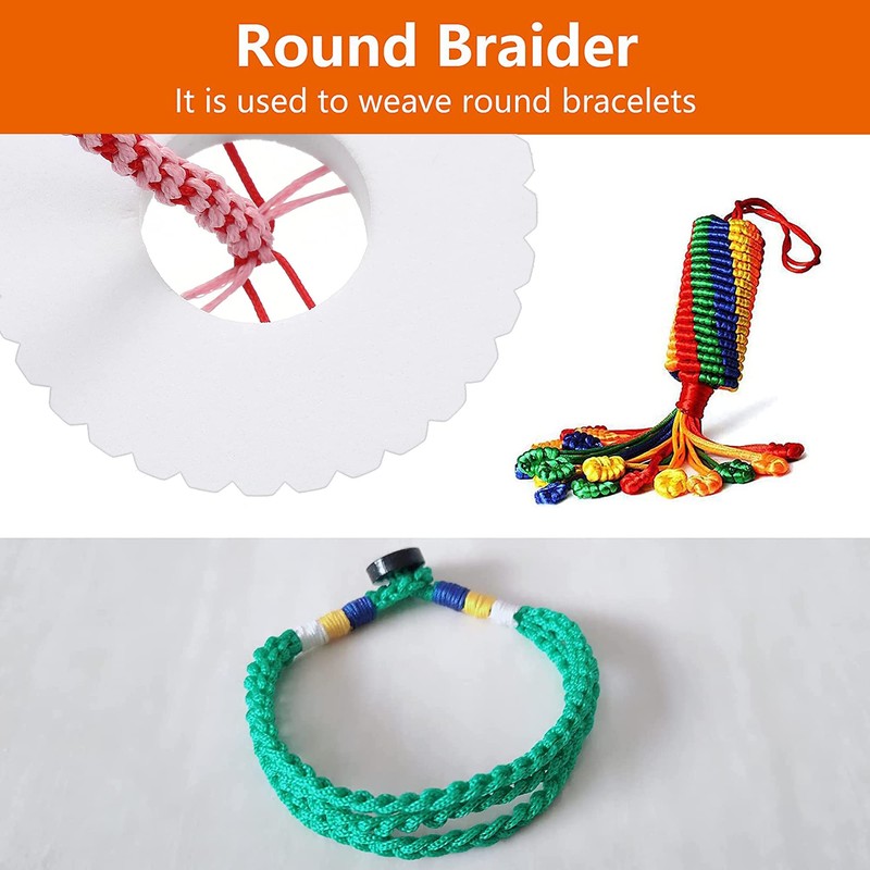 HAOBIN Pack of 6 Bead Cord Discs Braided Disc Kumihimo
