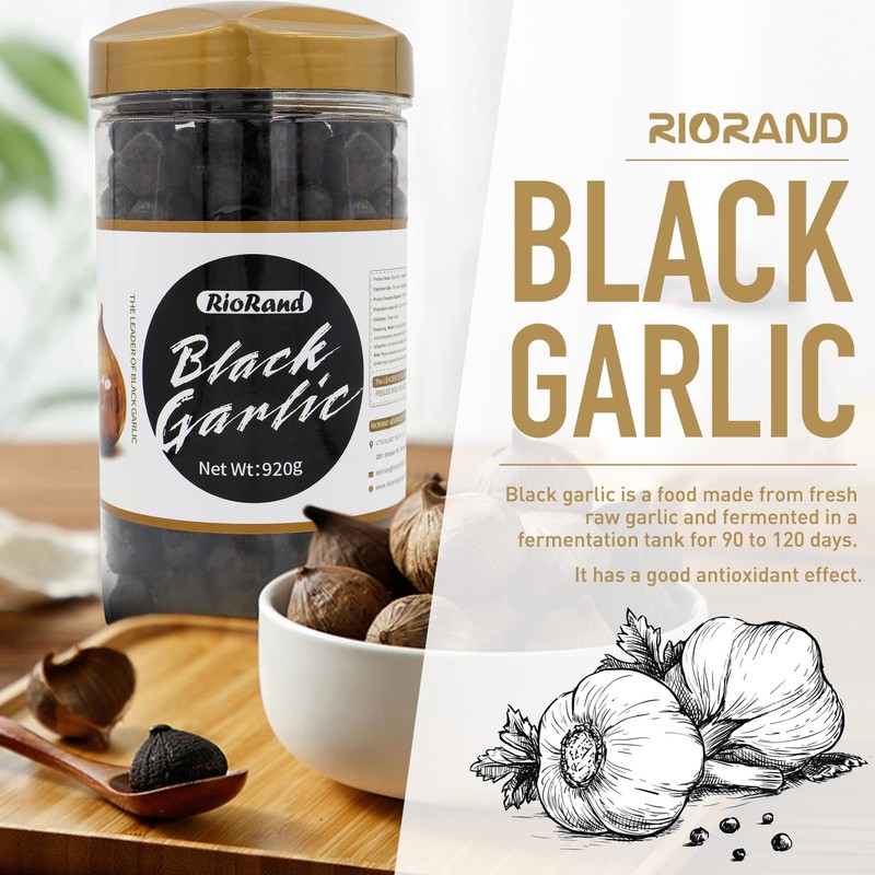 RioRand Black Garlic 920g/2.02 lbs Whole Peeled Black Garlic Aged