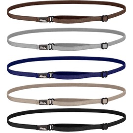 Hipsy Women's Elastic & Adjustable No Slip Running Headband Multi Pack (Black/Taupe/Navy/Silver/Brown Elastic 5pk)