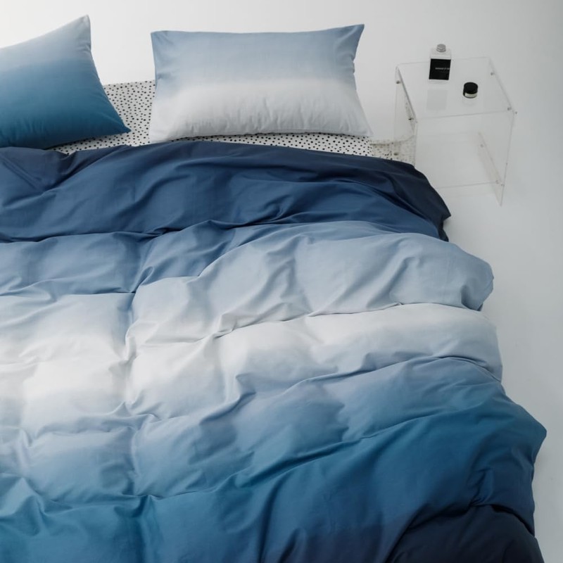 BlueBlue Blue Kids Duvet Cover Set Twin 100% Cotton Bedding