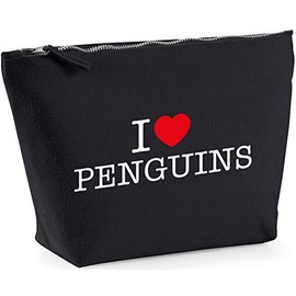 Hippowarehouse I heart penguins printed make up cosmetic wash bag 18x19x9cm