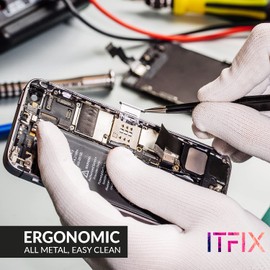IT Dusters ITFIX Precision Tweezers Set, ESD Tweezers Set, Anti-Static Stainless Steel Tweezers