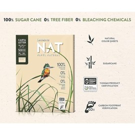 Natural A4 Printer Paper, 10 Reams (5000 Sheets) 75gsm Multi-Purpose Eco-Friendly Copier Paper, Bleach Free, Tree Free, Carbon Footprint Certified, Budget-Friendly Printing Paper