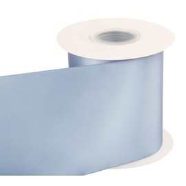 4" Inch Double Faced Satin Ribbon French Blue Solid Polyester Craft Ribbon - 25 Yards Perfect for Gift Wrapping, Crafts, Wreath, Wedding Party Ceremony Decoration, Floral Arrangement, Sewing