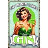 Weatherproof 30 x 20 cm Tin Sign - Gin and