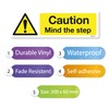 Pack of 2 Caution Mind the Step Sign, 200x60, Warning