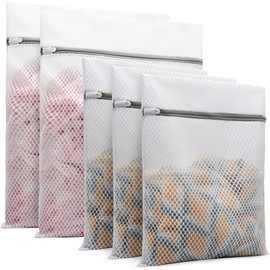 Durable Mesh Laundry Bags for Delicates, 2 XLarge 23.75 x 23.75 in, 3 Large 15.75 x 19.75 in, Set of 5