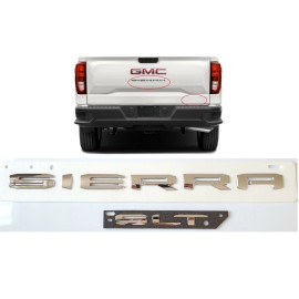 GMC 2PCS Chrome Rear Tailgate SIERRA SLT Emblem GMC Sierra 1500 2500hd 3500hd