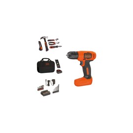 BLACK+DECKER 8V MAX 57-Piece Cordless Drill and Household Tool Kit for Home with Tool Storage Bag (BDCD8PK)