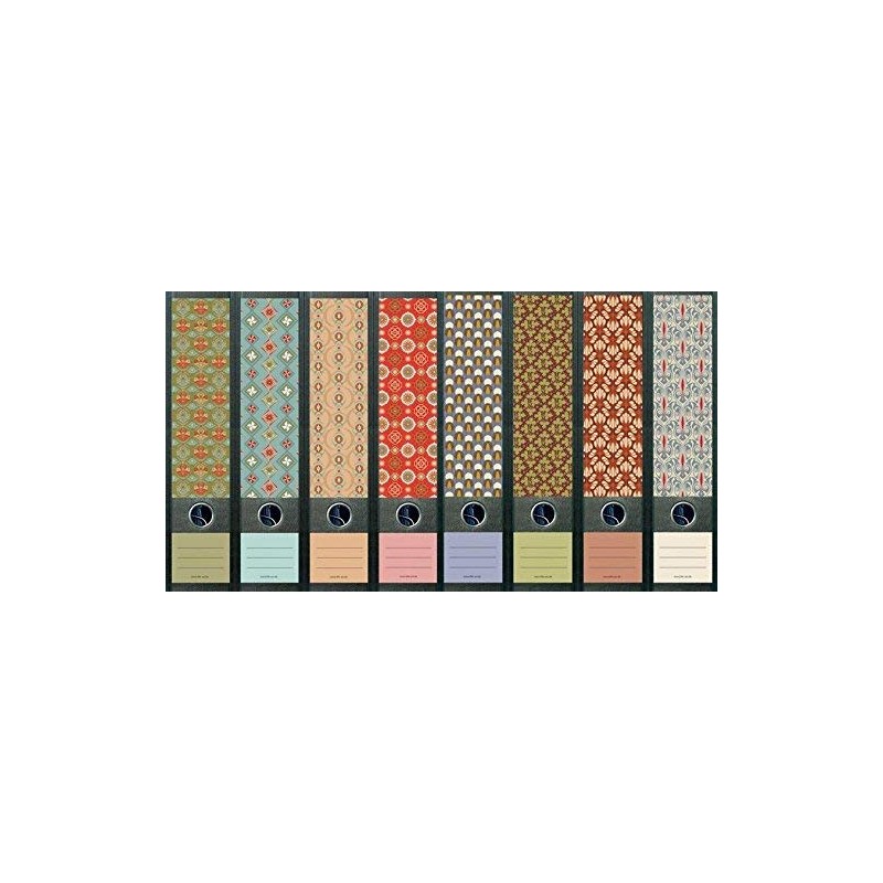 Set of 8 wide folder spine labels, folder sticker decoration