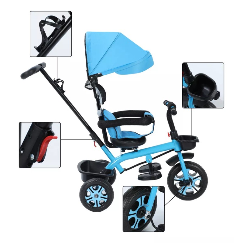 triciclo para bebé Carriola Triciclo Para Bebé Giratorio Toldo Ajustable