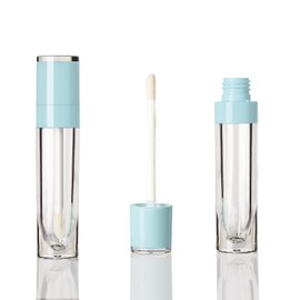 COSIDEA 25pcs Refillable Light Blue Empty 6ml Lip Gloss Tubes with Magic Wand Round Lip Gloss Containers Lip Gloss Making Kit Container